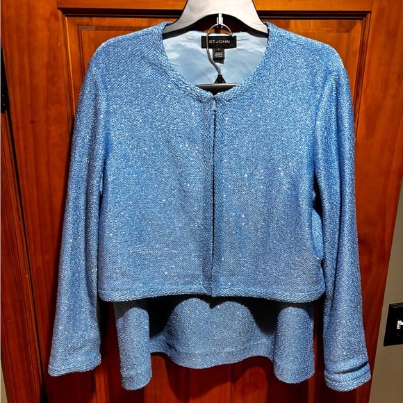 St. John size 16 elegant blue sparkly skirt suit - Picture 2 of 4